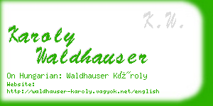 karoly waldhauser business card